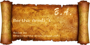 Bertha Arnót névjegykártya